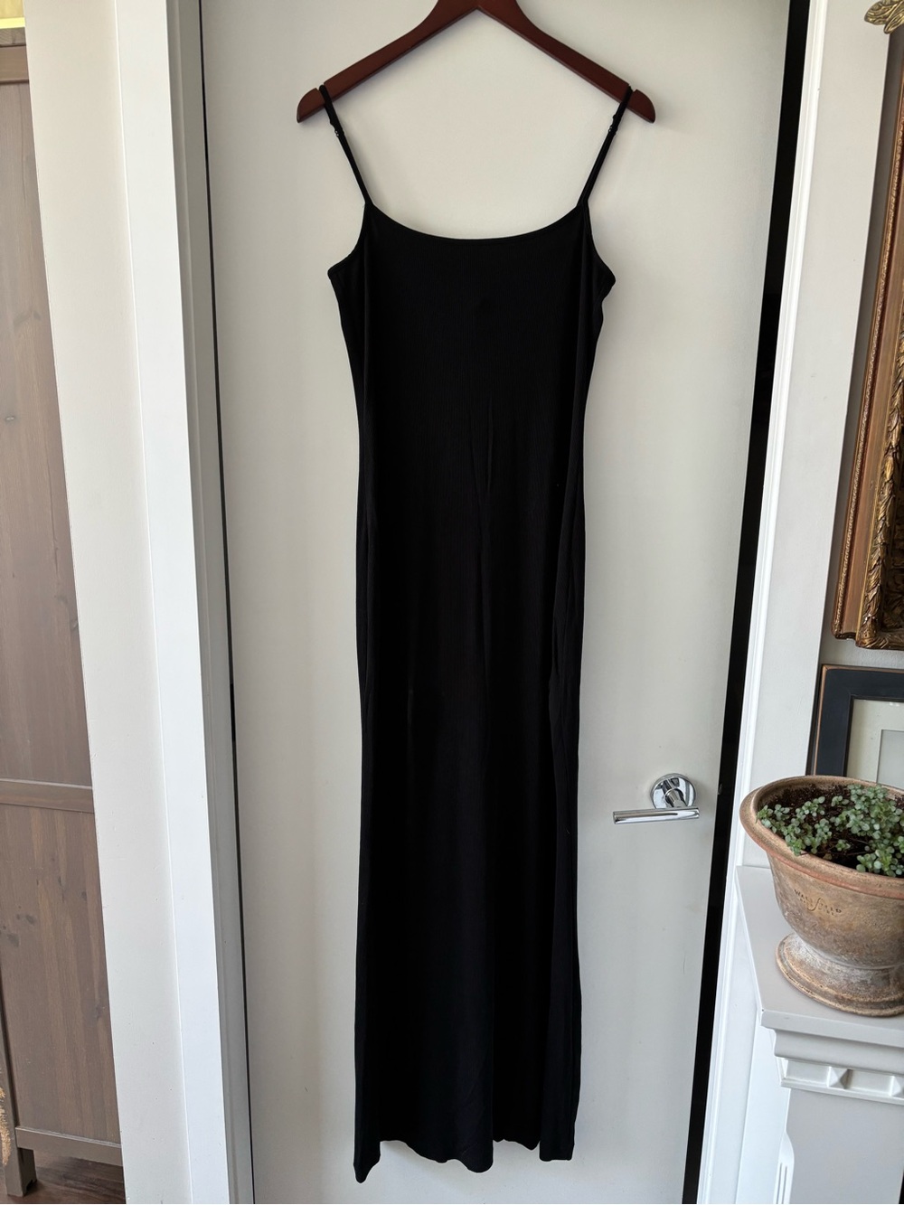 Skims Black Slip Maxi Dress - Classic Spaghetti Strap